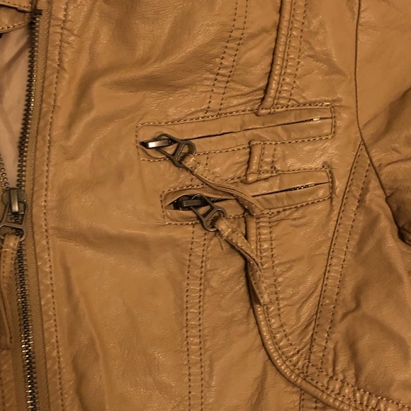 Vintage Member’s Only Style, Tan, Faux Leather Jacket, by Forever 21 - Picture 7 of 10